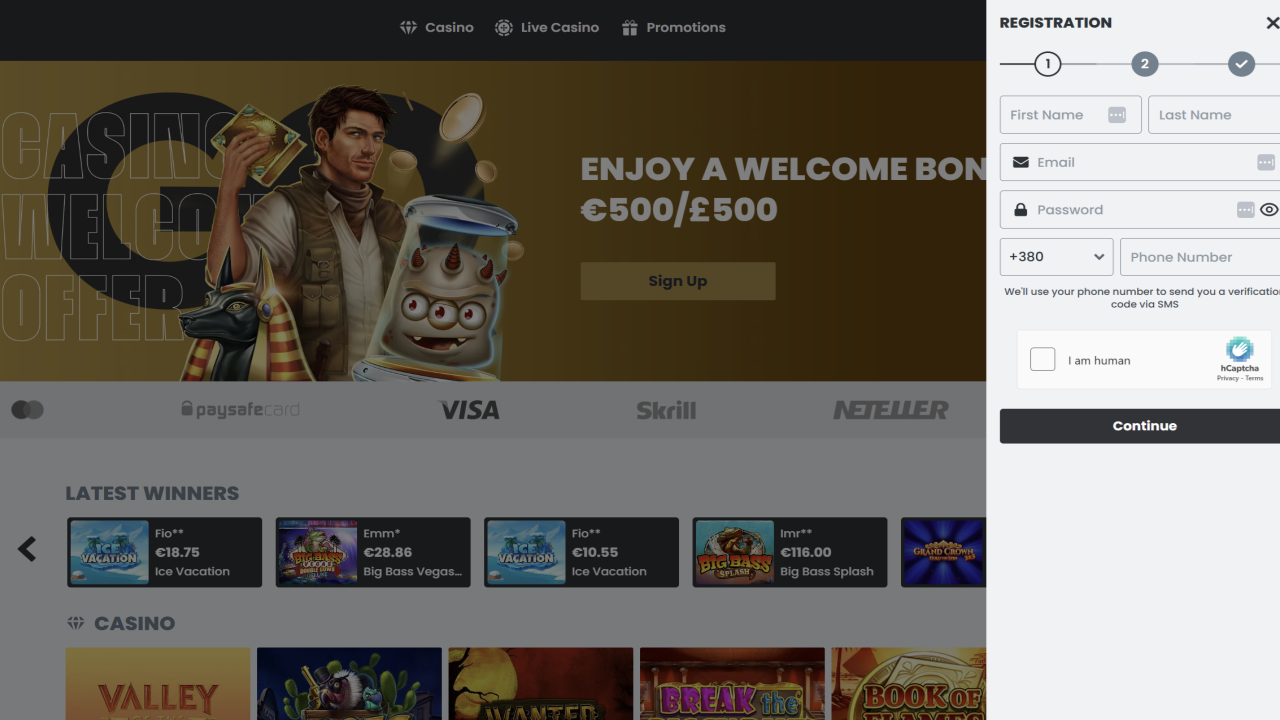 Gqbet Casino registration